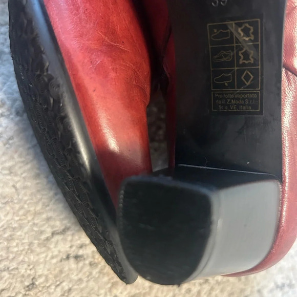 Arnold Churgin red leather ankle boots worn under 5 times mint  condition 8.5 - Picture 9 of 16